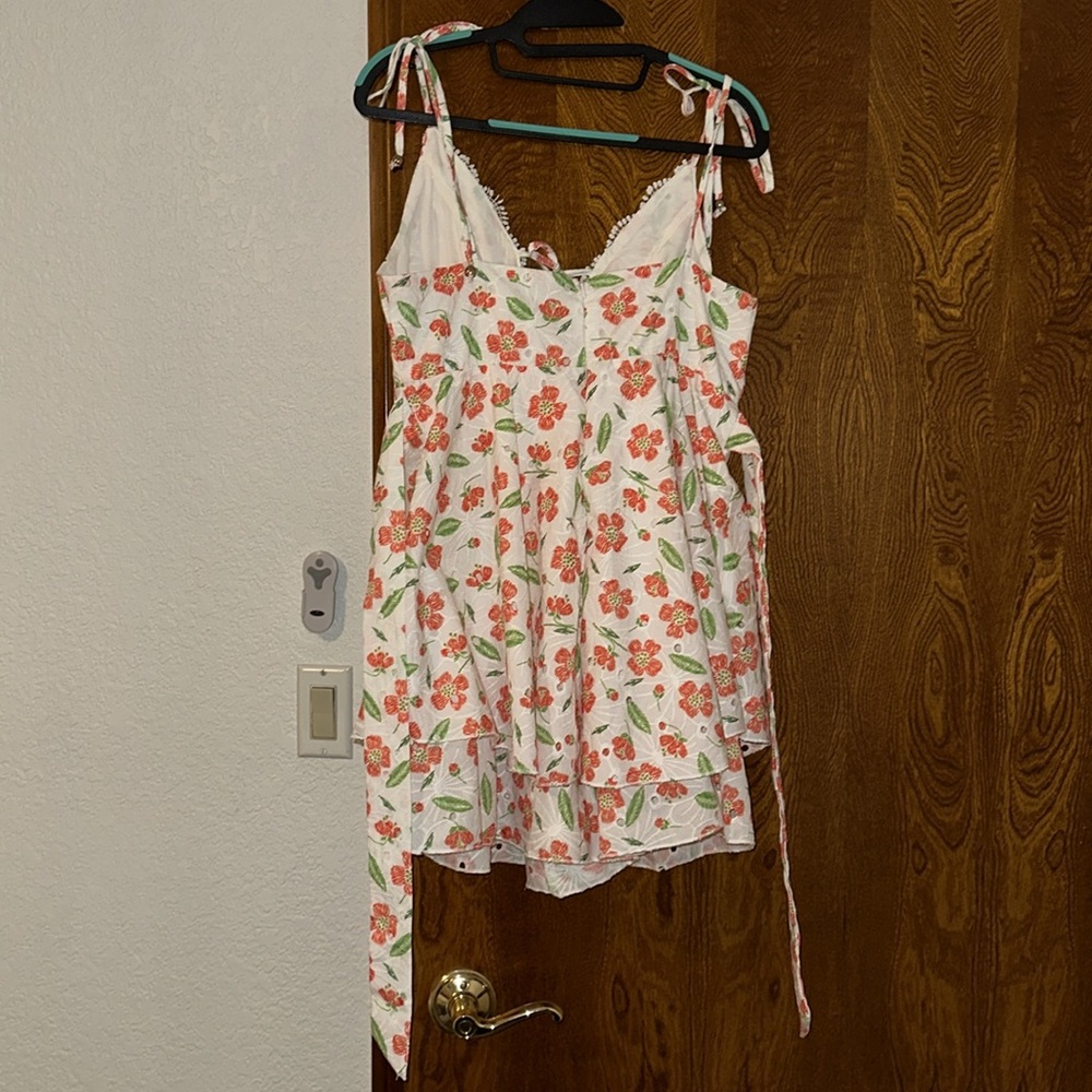 BerryGo Women's Floral Mini Eyelet Romper - Picture 11 of 13